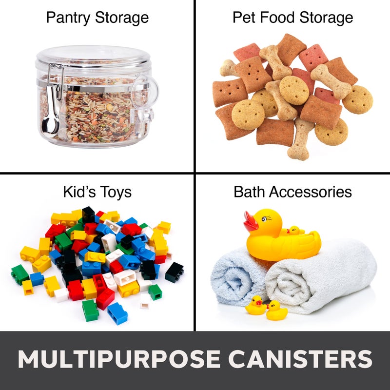 Oggi Clear Canister Airtight 72oz - Clamp Lid & Spoon - Airtight Food Storage Container, for Kitchen & Pantry Storage of Bulk, Dry Foods, Pasta, Flour, Sugar, Coffee, Rice, Tea, Spices & Herbs - Image 4